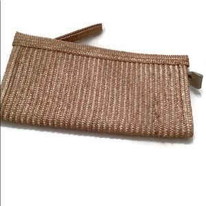 VINTAGE Woven Straw Clutch